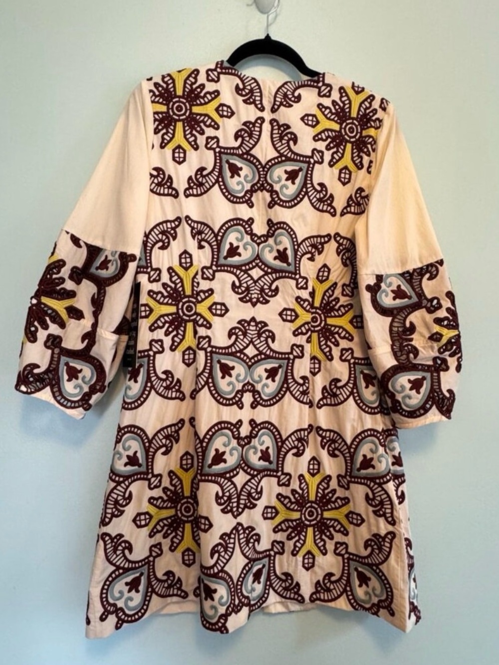 Tuckernuck Citron & Slate Blue Embroidered Rhoda Tunic Dress – Size 6- MB0260 - Picture 3 of 8
